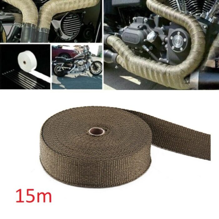 20M TITANIUM EXHAUST HEAT WRAP EXHAUST MANIFOLD GOLD HIGH TEMP INSULATING TAPE1 Copy