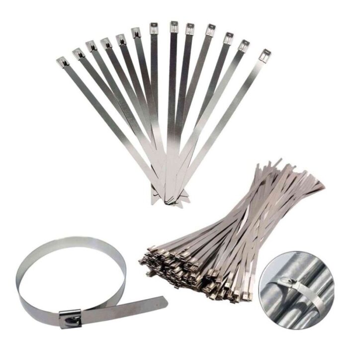 Stainless Steel Metal Cable Ties Zip Wrap Exhaust Heat Straps Marine Grade 4.6mmx300mm 1